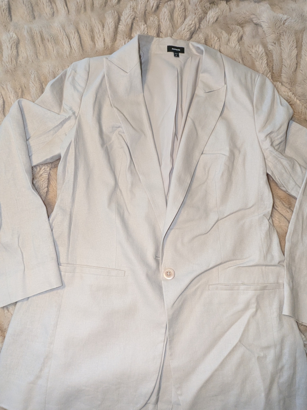 Express Light Tan Single-Button Blazer